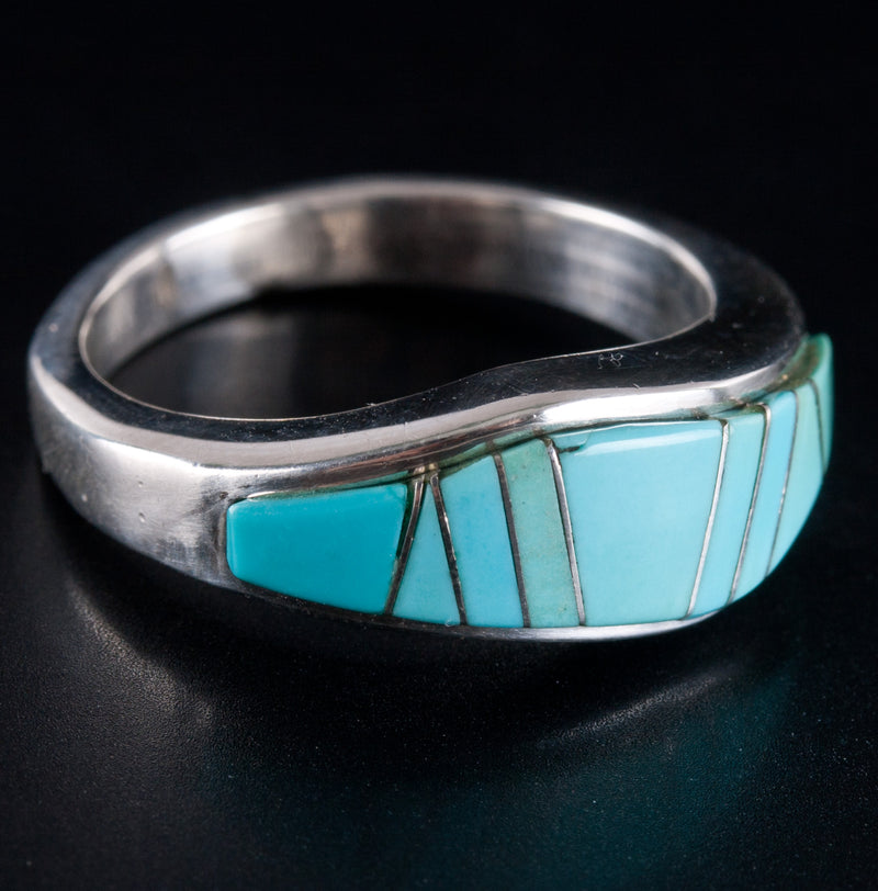 Calvin Begay Sterling Silver Inlay Turquoise Necklace Bracelet Ring Earring Set