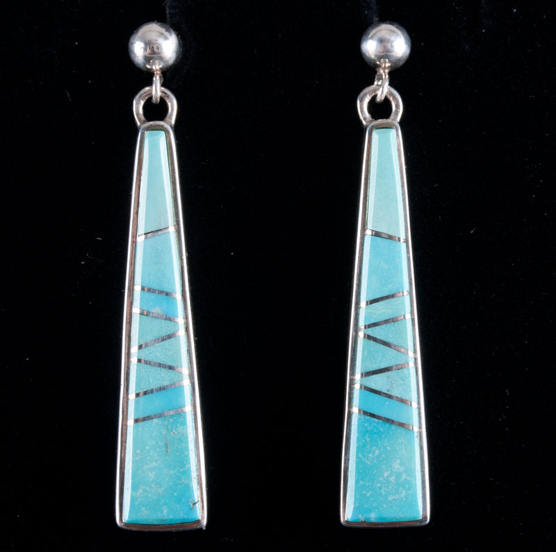 Calvin Begay Sterling Silver Inlay Turquoise Necklace Bracelet Ring Earring Set
