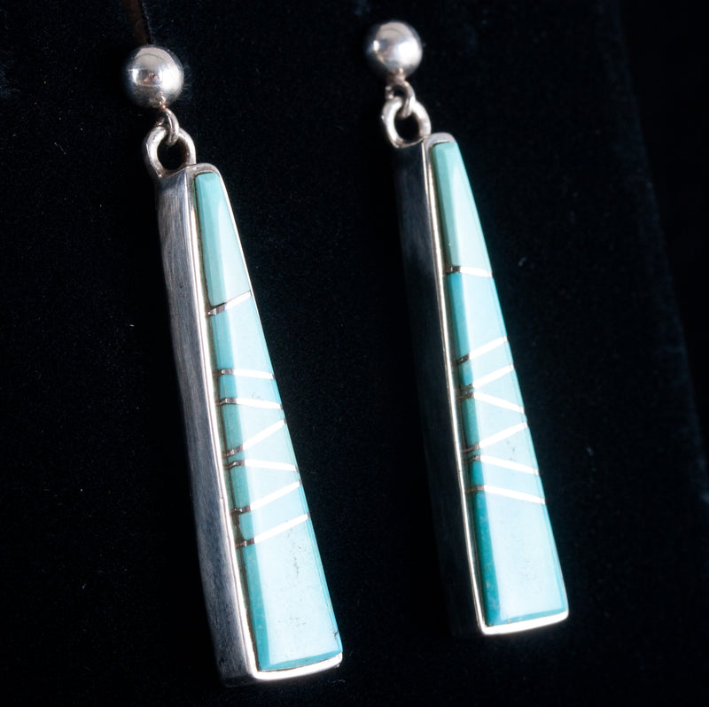 Calvin Begay Sterling Silver Inlay Turquoise Necklace Bracelet Ring Earring Set