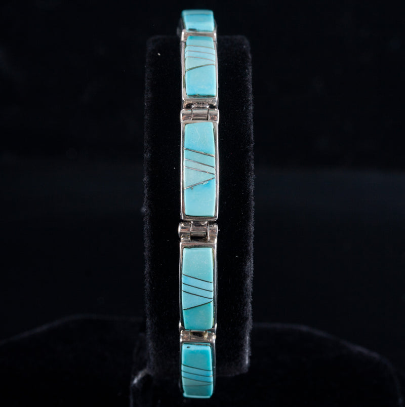 Calvin Begay Sterling Silver Inlay Turquoise Necklace Bracelet Ring Earring Set