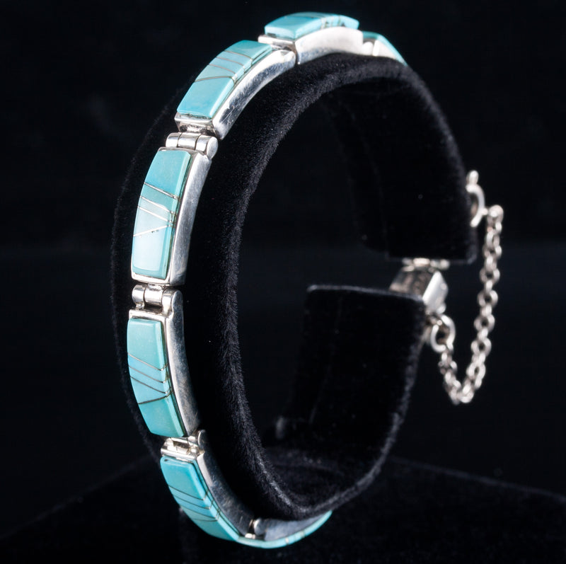 Calvin Begay Sterling Silver Inlay Turquoise Necklace Bracelet Ring Earring Set
