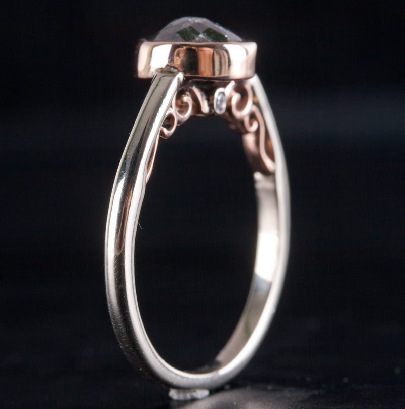 14k White Rose Gold Salt & Pepper Diamond Engagement Ring 1.36ctw 3.10g