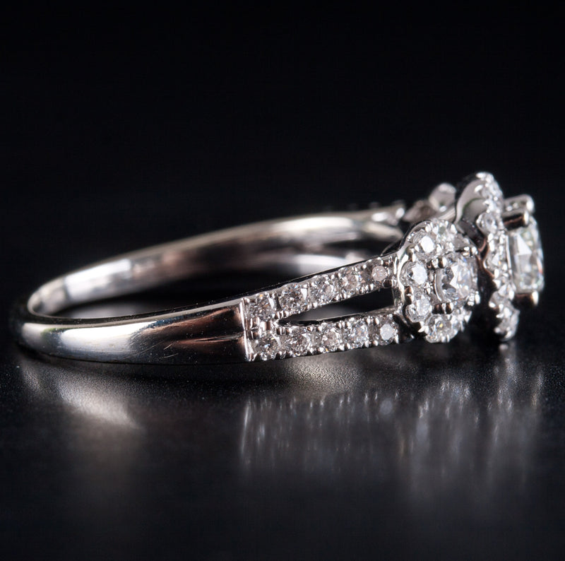 14k White Gold Round Lab-Created Diamond Halo Engagement Ring 7.25ctw 3.67g