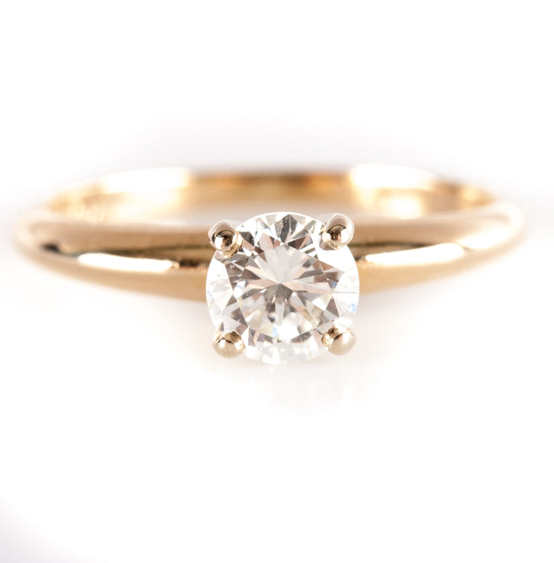 14k Yellow Gold Round H VS2 Diamond Solitaire Engagement Ring .45ctw 1.65g