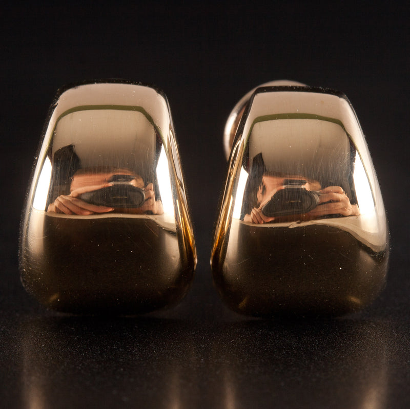 18k Yellow Gold Hollow Huggie Earrings W/ Omega Backs 5.6g 15.6mm x 11.8mm