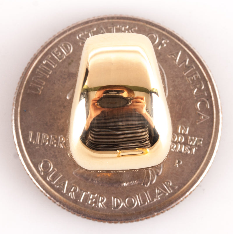 18k Yellow Gold Hollow Huggie Earrings W/ Omega Backs 5.6g 15.6mm x 11.8mm