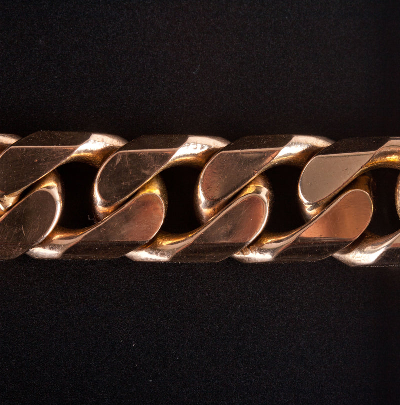 14k Yellow Gold Heavy Curb Style Chain Bracelet 85g 8.25" Length 11.9mm Width