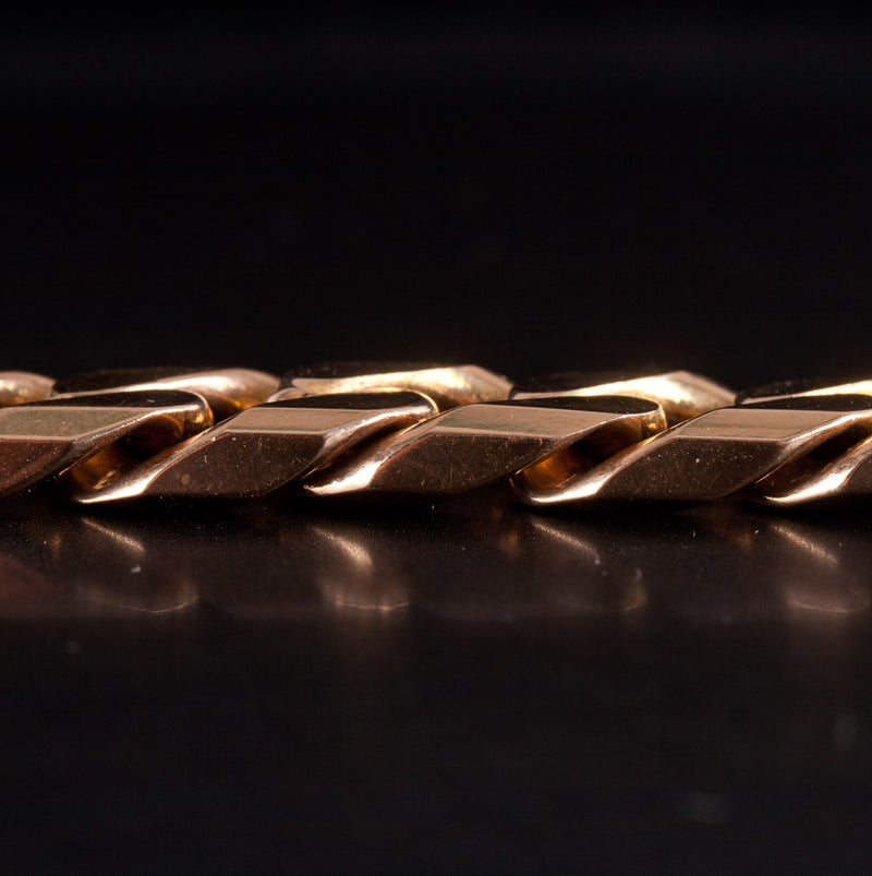 14k Yellow Gold Heavy Curb Style Chain Bracelet 85g 8.25" Length 11.9mm Width