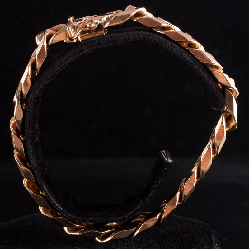 14k Yellow Gold Heavy Curb Style Chain Bracelet 85g 8.25" Length 11.9mm Width