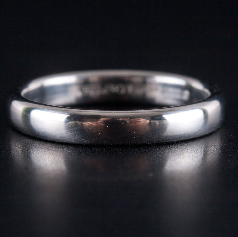 Tiffany & Co. 950 Platinum Wedding Anniversary Ring Circa 1999 4.8g Size 5.5