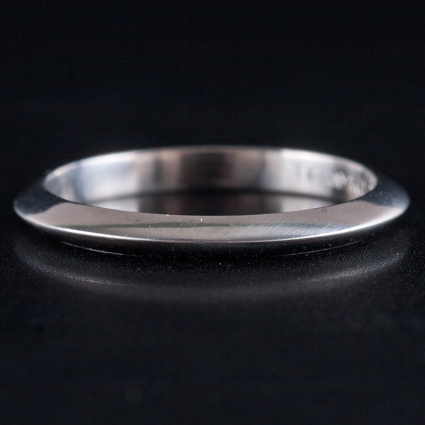 Tiffany & Co. 950 Platinum Wedding Anniversary Knife Edge Ring 2.15g Size 4