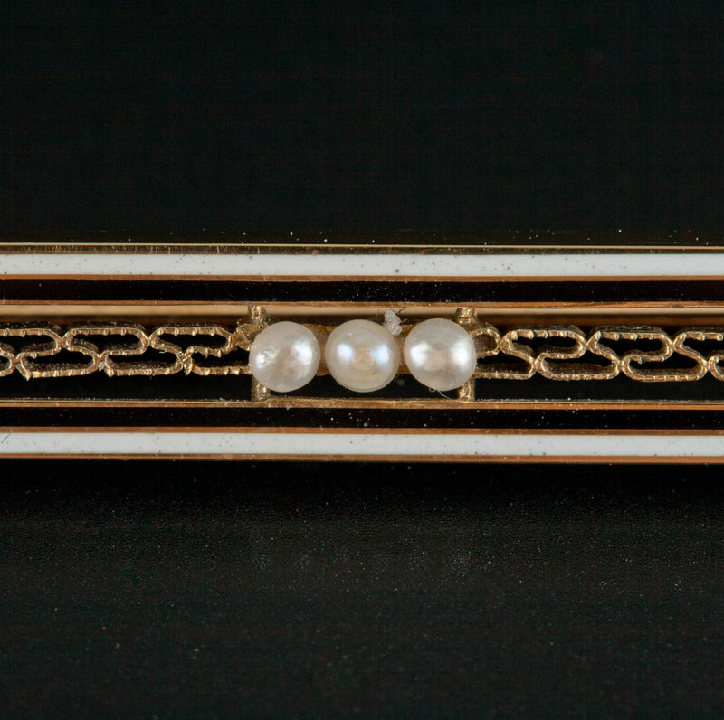 Vintage 1930's 14k Yellow Gold "AAA" Seed Pearl Pin / Brooch