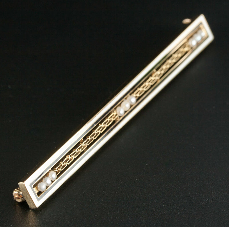 Vintage 1930's 14k Yellow Gold "AAA" Seed Pearl Pin / Brooch