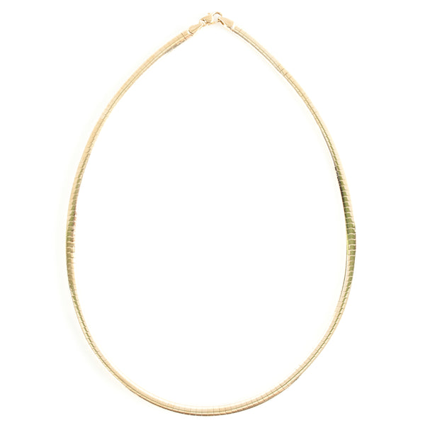 14k Yellow Gold Italian Omega Style Chain / Necklace 16.5" Length 23.5g