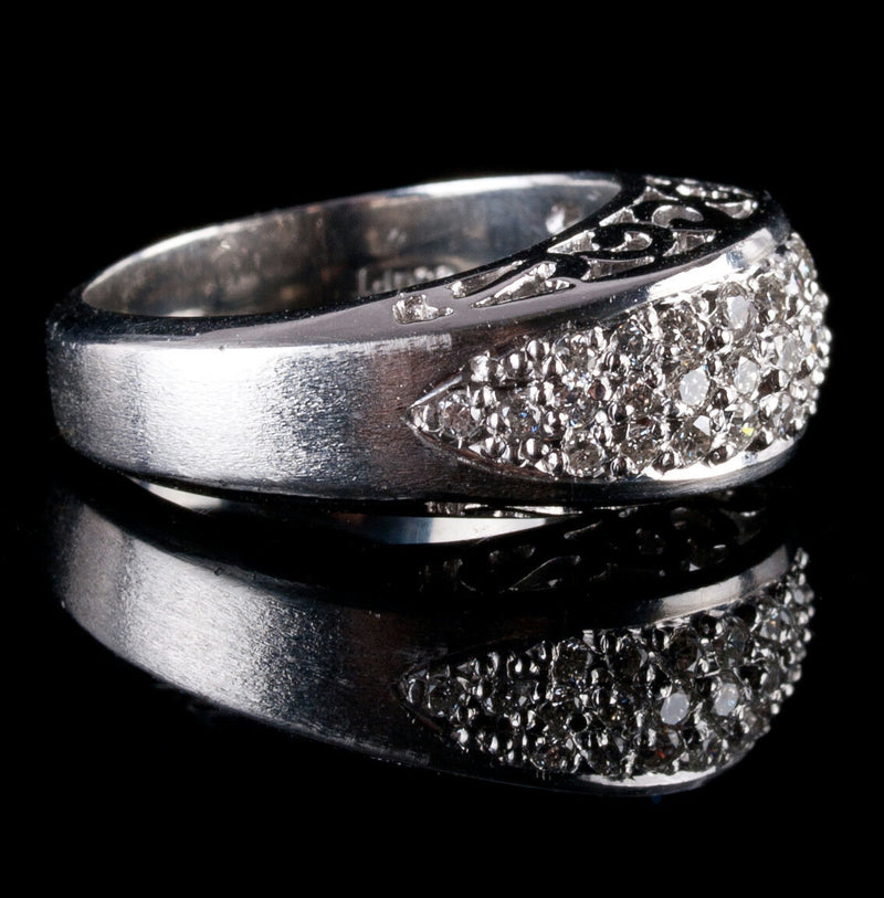Stunning .950 Platinum Round Cut Diamond Cluster Cocktail Ring .925ctw