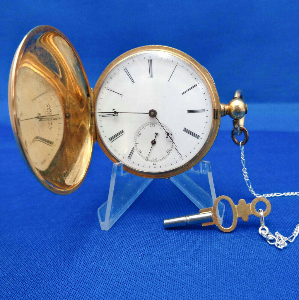 10 Size 18k Gold Henry Beguelin Key Wind Key Set Pocket Watch