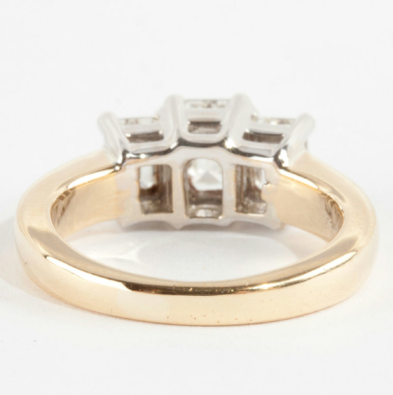 Ladies 18k Yellow & White Gold "G" Diamond Three-Stone Engagement Ring 1.41ctw
