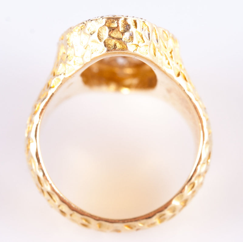 18k Yellow & White Gold Round G VS2 Diamond Cocktail Ring .84ctw Size 3