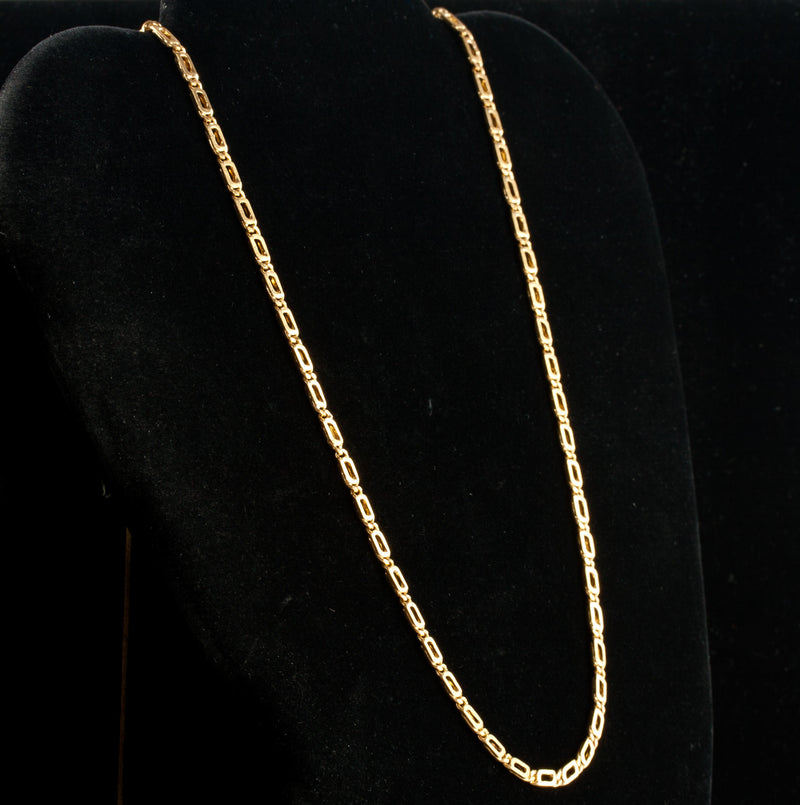 22k Yellow Gold Traditional Heavy Link Style Chain Necklace 26" Length 30.0g