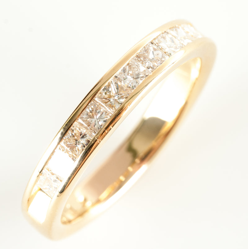 18k Yellow Gold Princess Diamond Channel Set Wedding / Anniversary Ring 1.12ctw