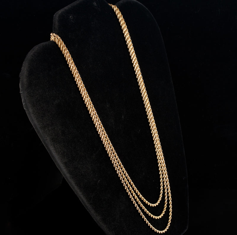 14k Yellow Gold Multi-Strand Style Rope Chain Necklace 7.93g 17"-18.5" Length