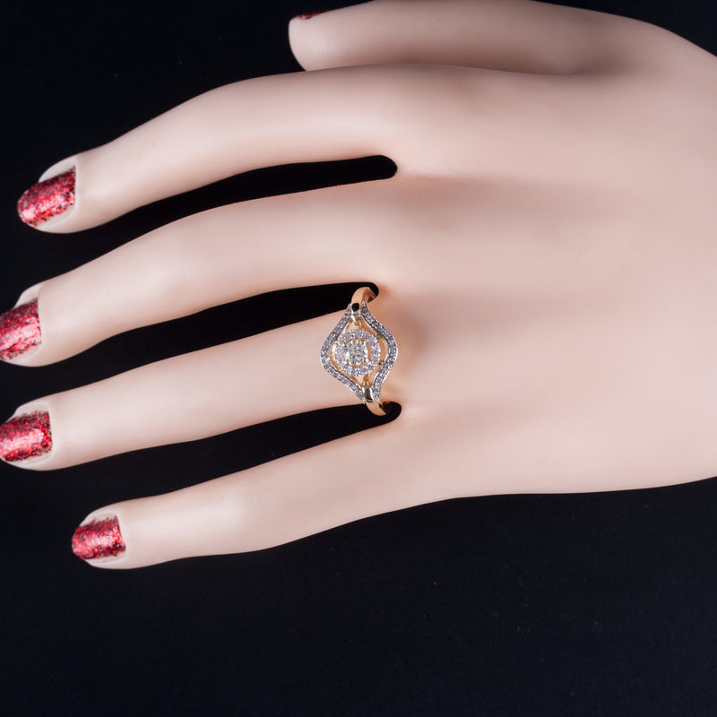 10k Yellow Gold Round H I1 Diamond Halo Style Engagement Ring .625ctw 3.38g