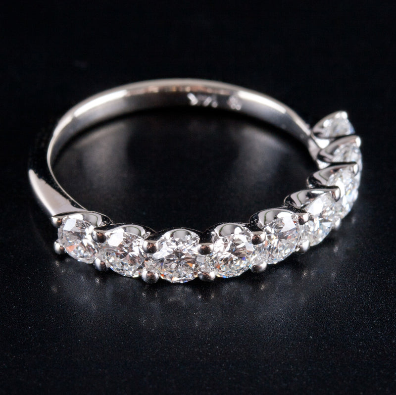 14k White Gold Round H SI1 Diamond Wedding Anniversary Ring 1.26ctw 2.1g