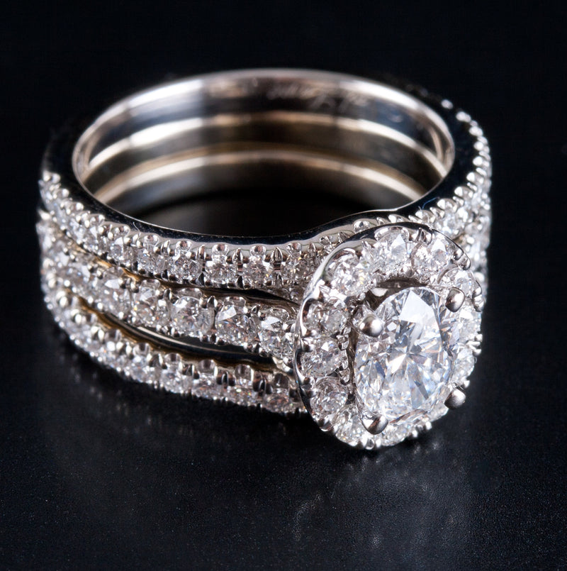 Neil Lane Round Diamond Halo 1.03 tcw 14K White Gold Engagement Ring | QD  Jewelry