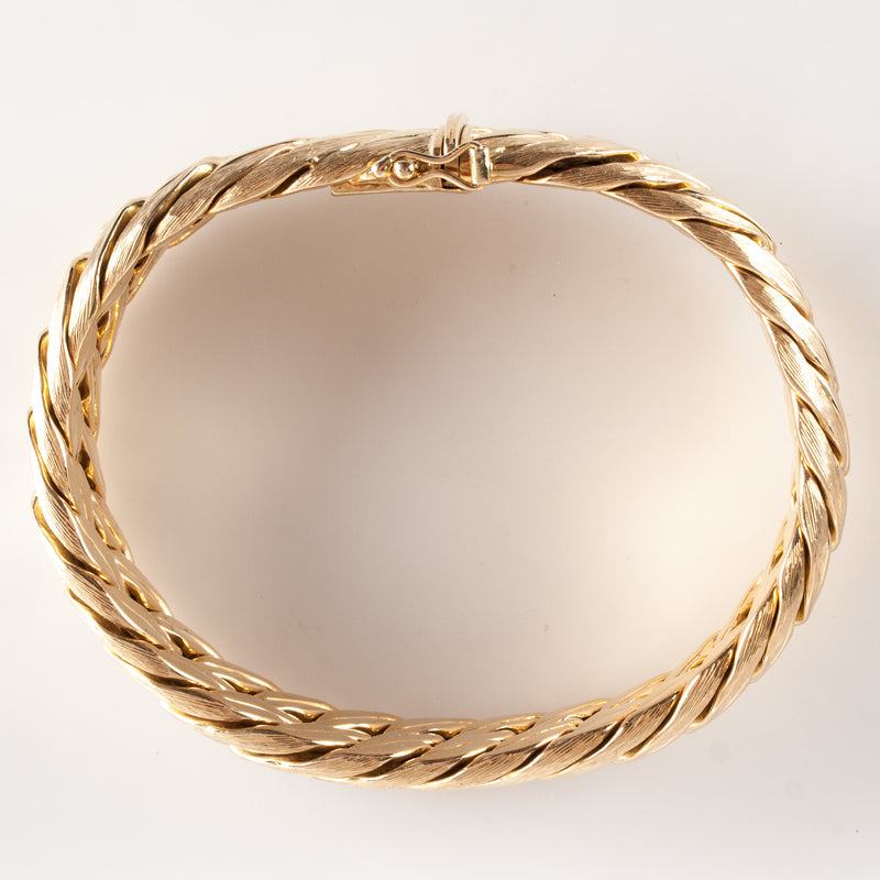 18k Yellow Gold Large Heavy Braided Link Style Bracelet 62.5g 7.5" Length