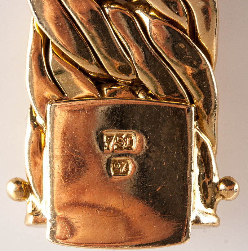 18k Yellow Gold Large Heavy Braided Link Style Bracelet 62.5g 7.5" Length
