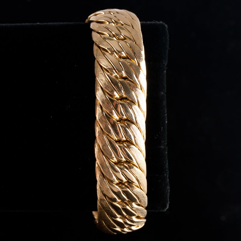 18k Yellow Gold Large Heavy Braided Link Style Bracelet 62.5g 7.5" Length