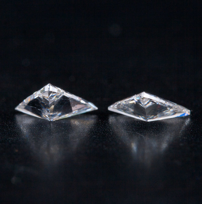 Natural Triangle Shaped Matched Pair SI1 G Loose Diamonds .36ct Each .72ctw