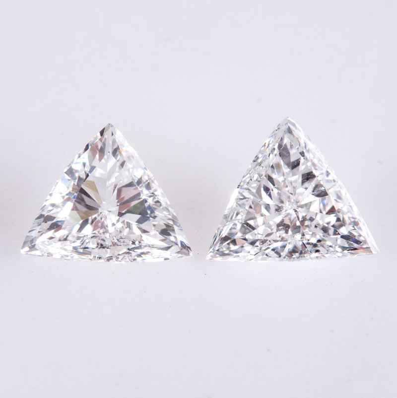 Natural Triangle Shaped Matched Pair SI1 G Loose Diamonds .36ct Each .72ctw