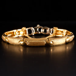 24k & 14k Yellow White Gold Heavy Link Style Bracelet W/ Custom Made Clasp 39.5g