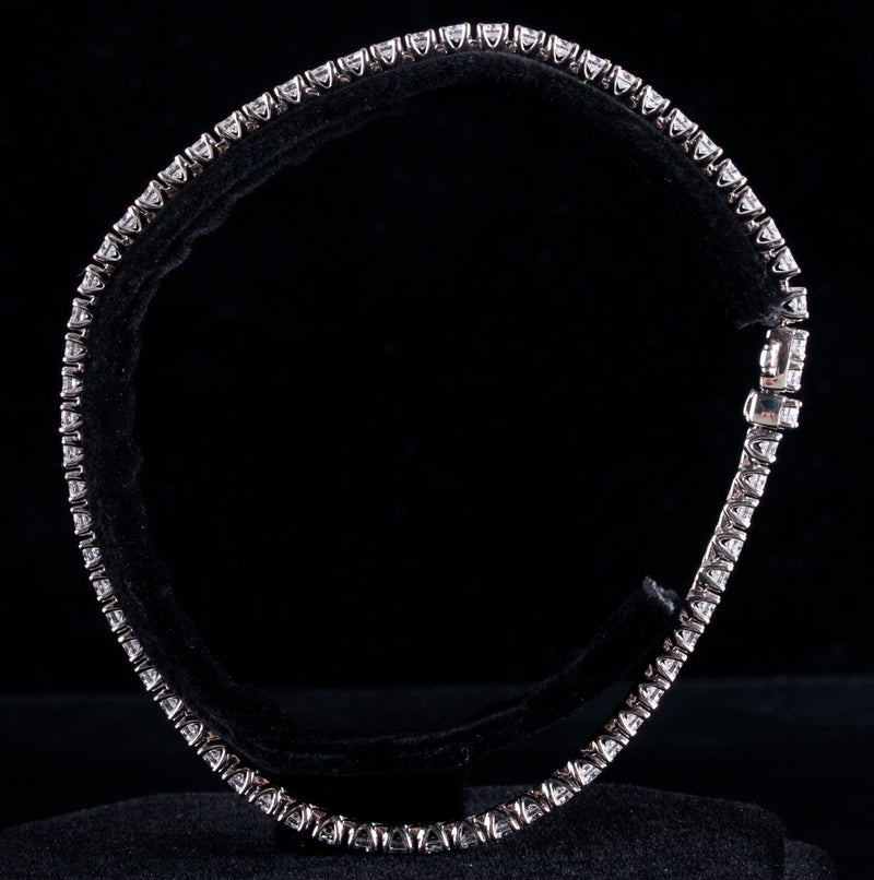 14k White Gold Round H SI1 Diamond Tennis Bracelet 3.40ctw 8" Length 9.45g