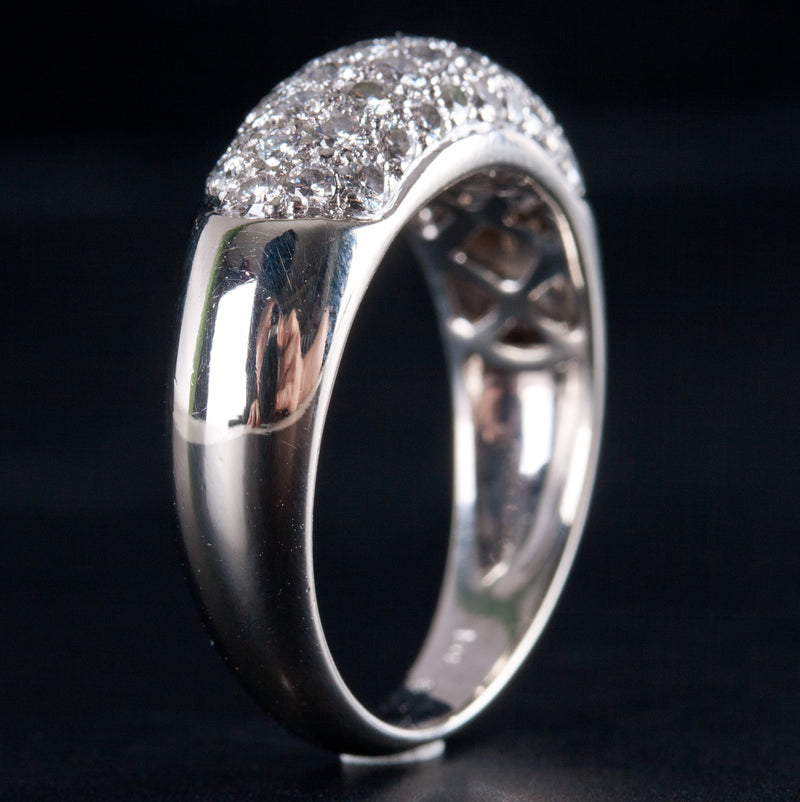 14k White Gold Round H SI1 Diamond Wedding Anniversary Ring .78ctw 4.97g