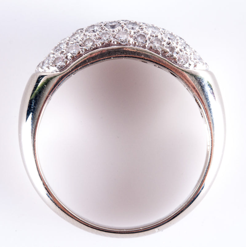 14k White Gold Round H SI1 Diamond Wedding Anniversary Ring .78ctw 4.97g