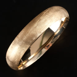 14k Yellow Gold Etched Style Hollow Hinged Bangle Bracelet 17.29g 7" Length