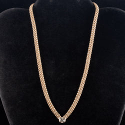 14k Yellow Gold Round Diamond Solitaire Stationary Collar Style Necklace 1.0ctw