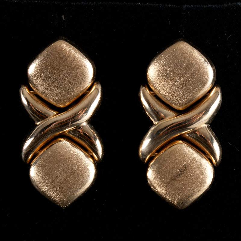 14k Yellow Gold Necklace Bracelet Duel Earring Jewelry Set 73.82g