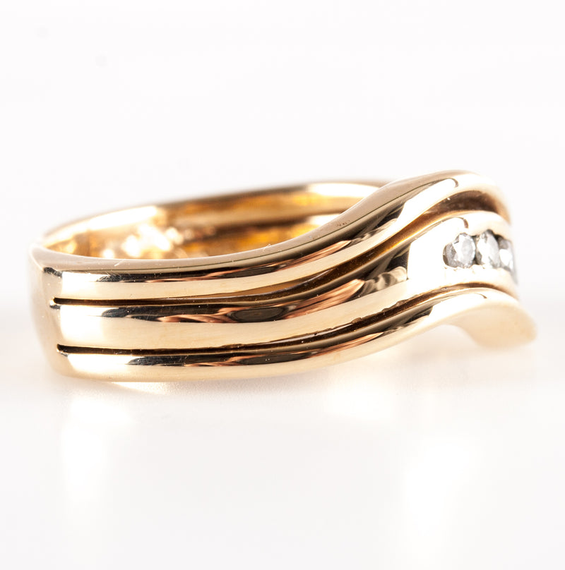 14k Yellow Gold Round H SI1 Diamond Multi-Band Style Ring .27ctw 5.74g