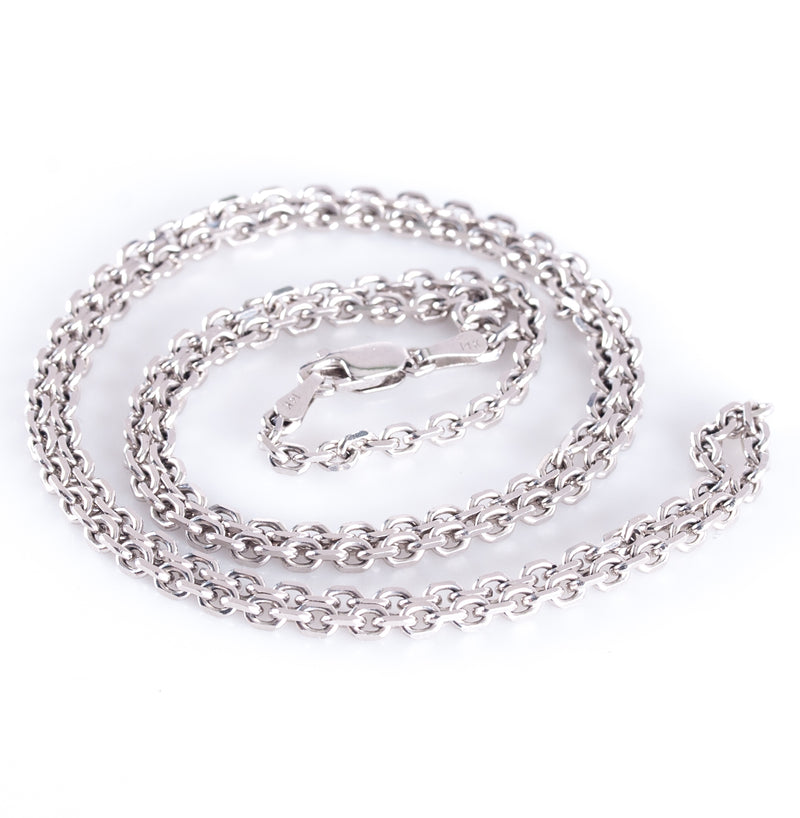 14k White Gold Long Cable Style Chain Necklace 14.85g 24" Length 2.8mm Width