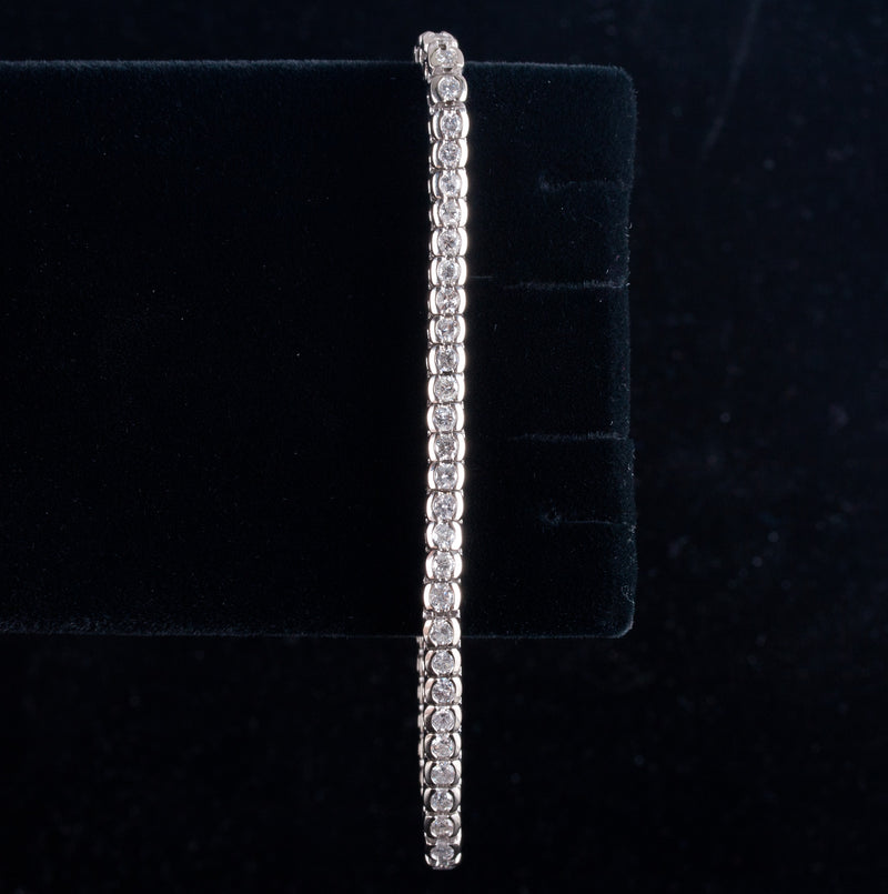 14k White Gold Round G SI2 Diamond Tennis Bracelet 3.60ctw 7" Length 18.0g