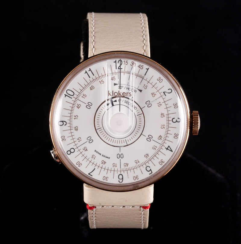 Klockers Interchangeable KLOK 08-D1 60's Style Wrist Watch W/ Leather Strap