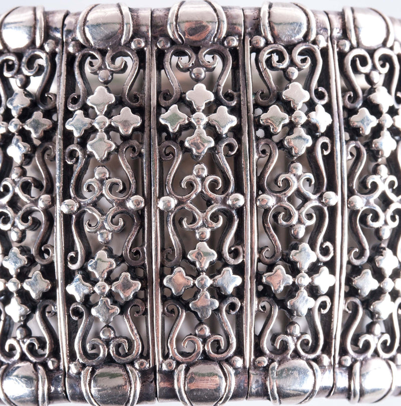 Sterling Silver 14k Yellow Gold Konstantino Wide Style Bracelet 125.6g 7.5"