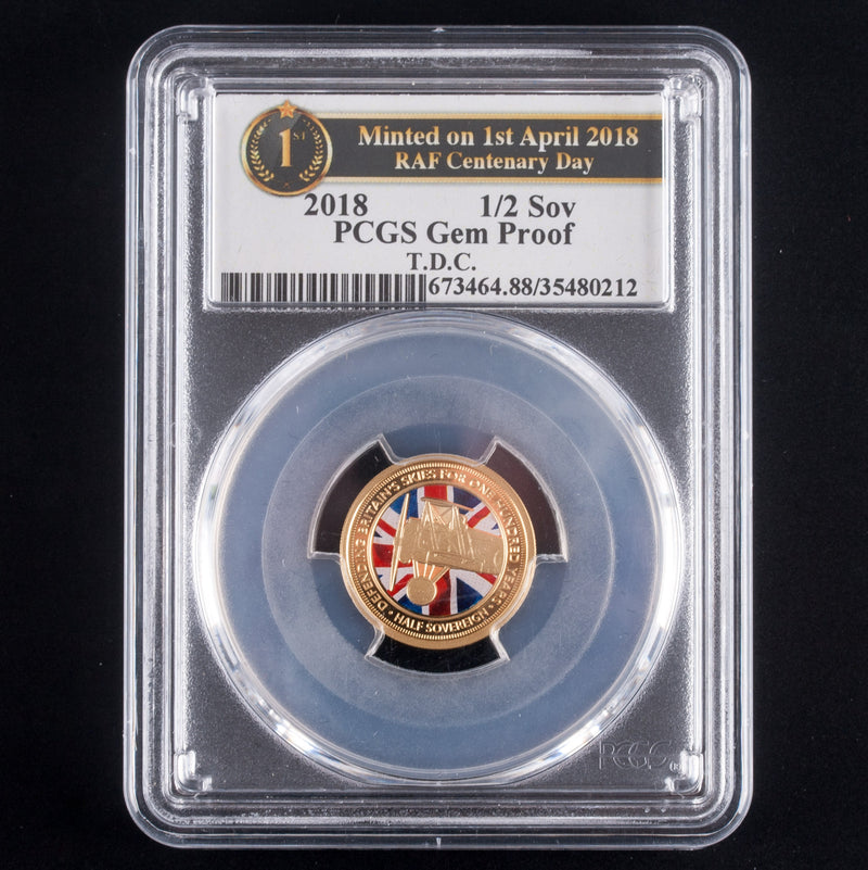 RAF Centenary Day Sovereign Gold Coin Proof Set W/ PCGS Certs & Display Case