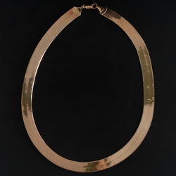10k Yellow Gold Italian Made Wide Herringbone Chain Necklace 20" Length 11.85g