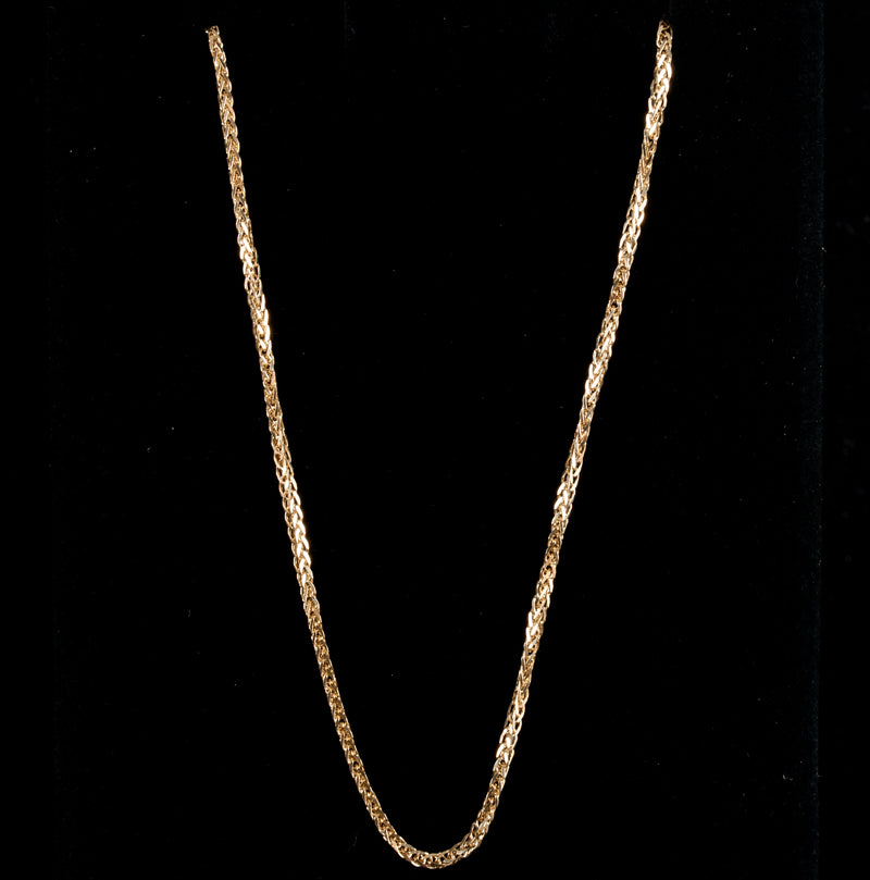 14k Yellow Gold Square Foxtail Style Chain Necklace 18" Length 2.36g 1.0mm Width