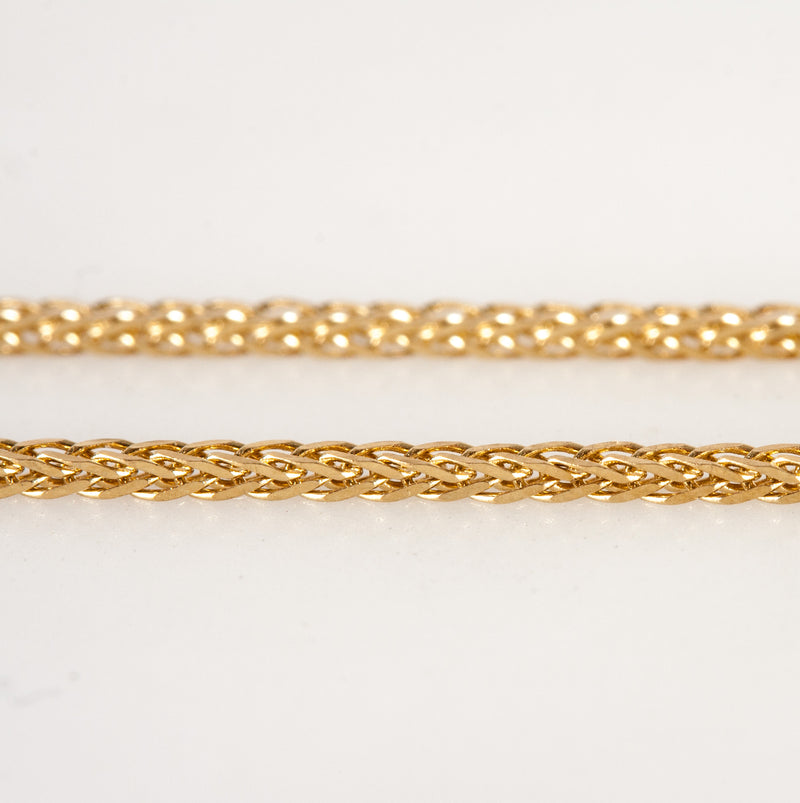 14k Yellow Gold Square Foxtail Style Chain Necklace 18" Length 2.36g 1.0mm Width