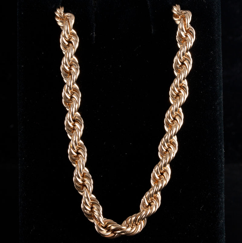 14k Yellow Gold Thick Solid Rope Style Chain Necklace 47.0g 18" 5.4mm Width